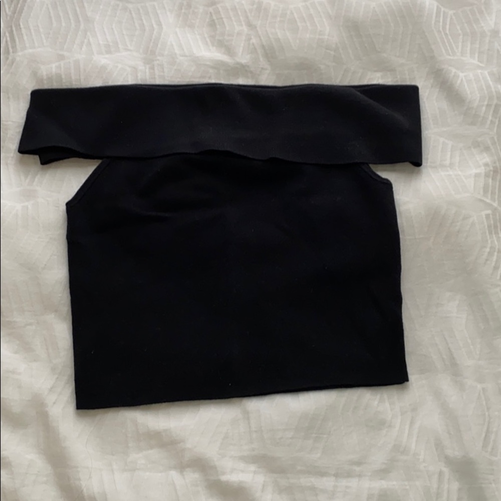 Express Off Shoulder Crop Top - Black Size XS